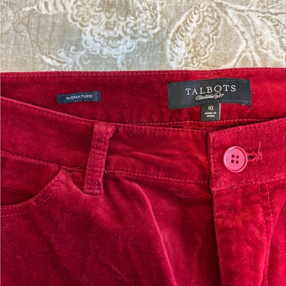 Talbots Signature Deep Red Velvet Jeans~10 - Picture 2 of 5